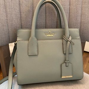 Light blue Kate spade bag with crossbody strap